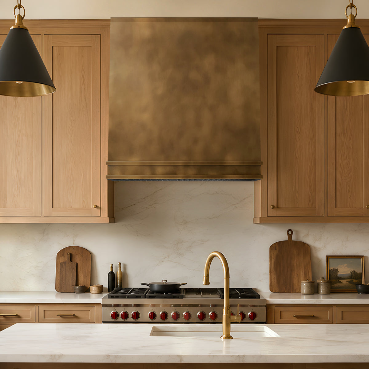 Artisan Tapered Custom Brass Range Hood ATHB-10