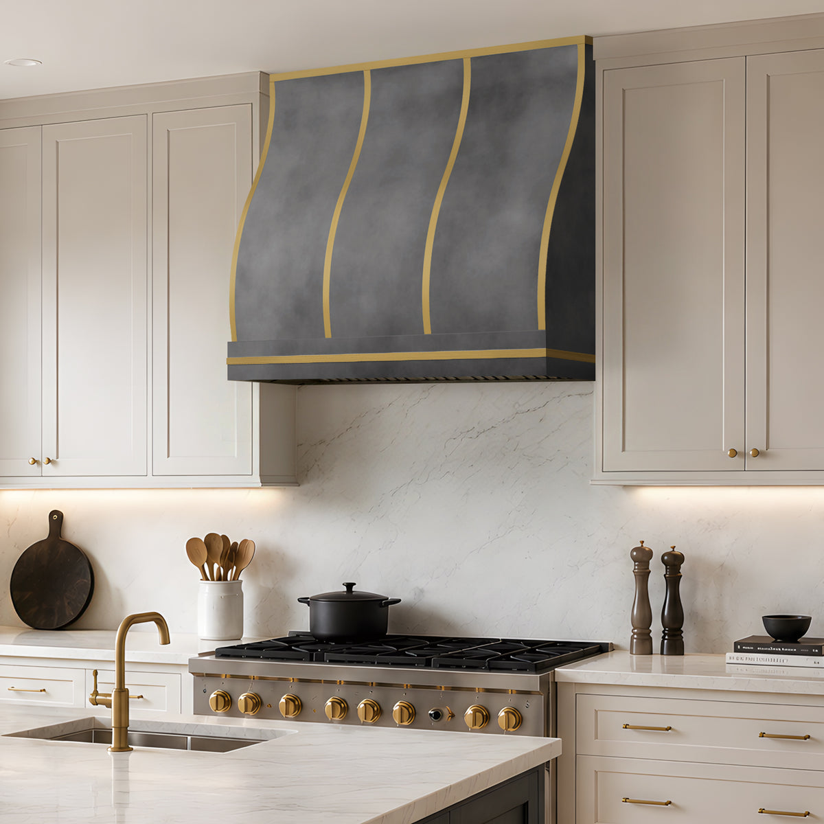 Artisan Barrel Zinc Custom Range Hood ATHZ-05