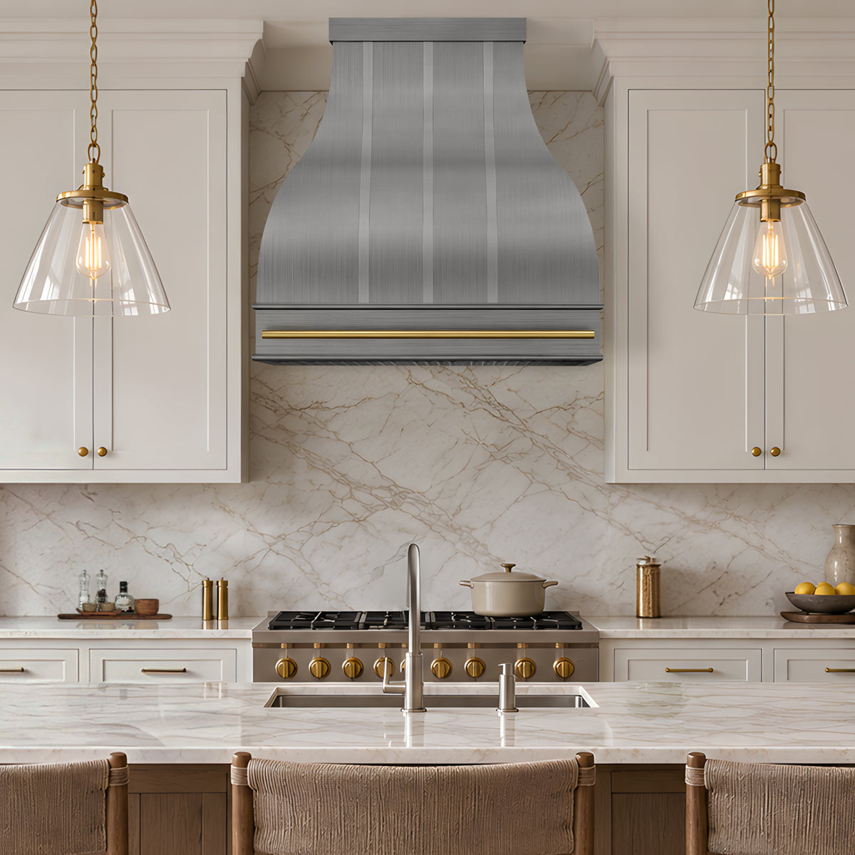 Artisan Bell Shape Custom Vent Hood in Stainless Steel ATHS-25