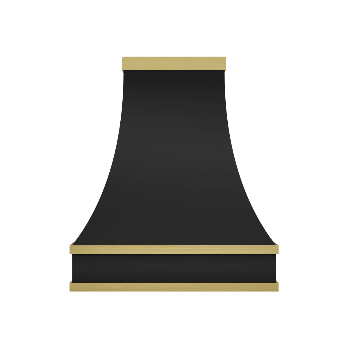 Artisan Classic Black Custom Stainless Steel Kitchen Hood Decored with Brass Trims ATHS-27