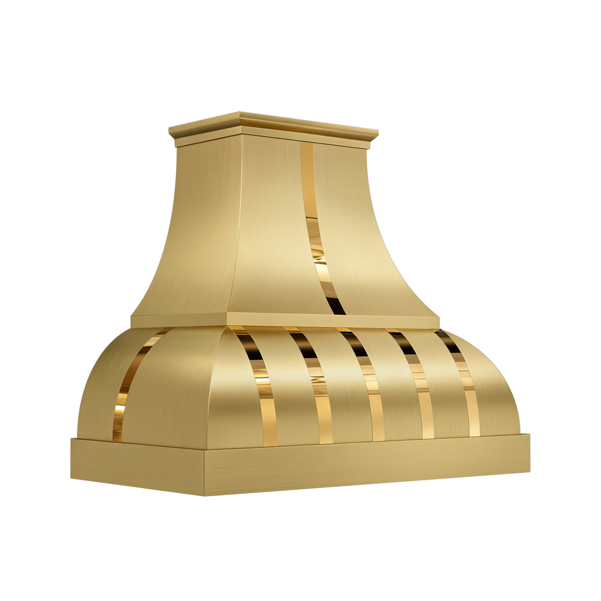 Artisan Brass Custom Vent Hood with Polished Decor ATHB-14
