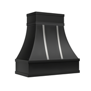 Artisan Custom Black Stainless Steel Range Hood with Straps ATHS-02