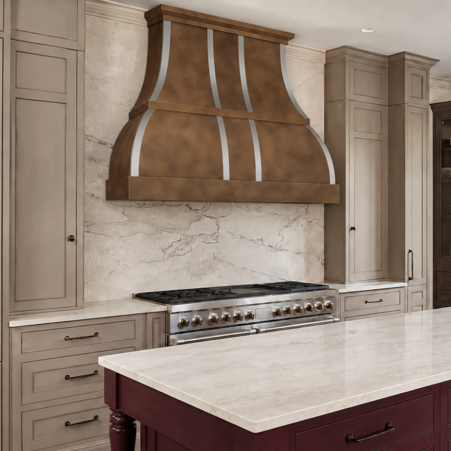 Artisan Custom Brass Vent Hoods with Straps ATHB-04