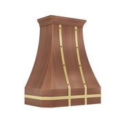 Artisan Custom Copper Range Hood with Brass Straps ATHC-01
