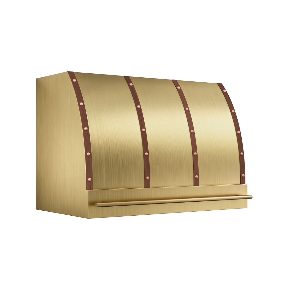 Artisan Riveted Barrel Brass Stove Hood ATHB-08
