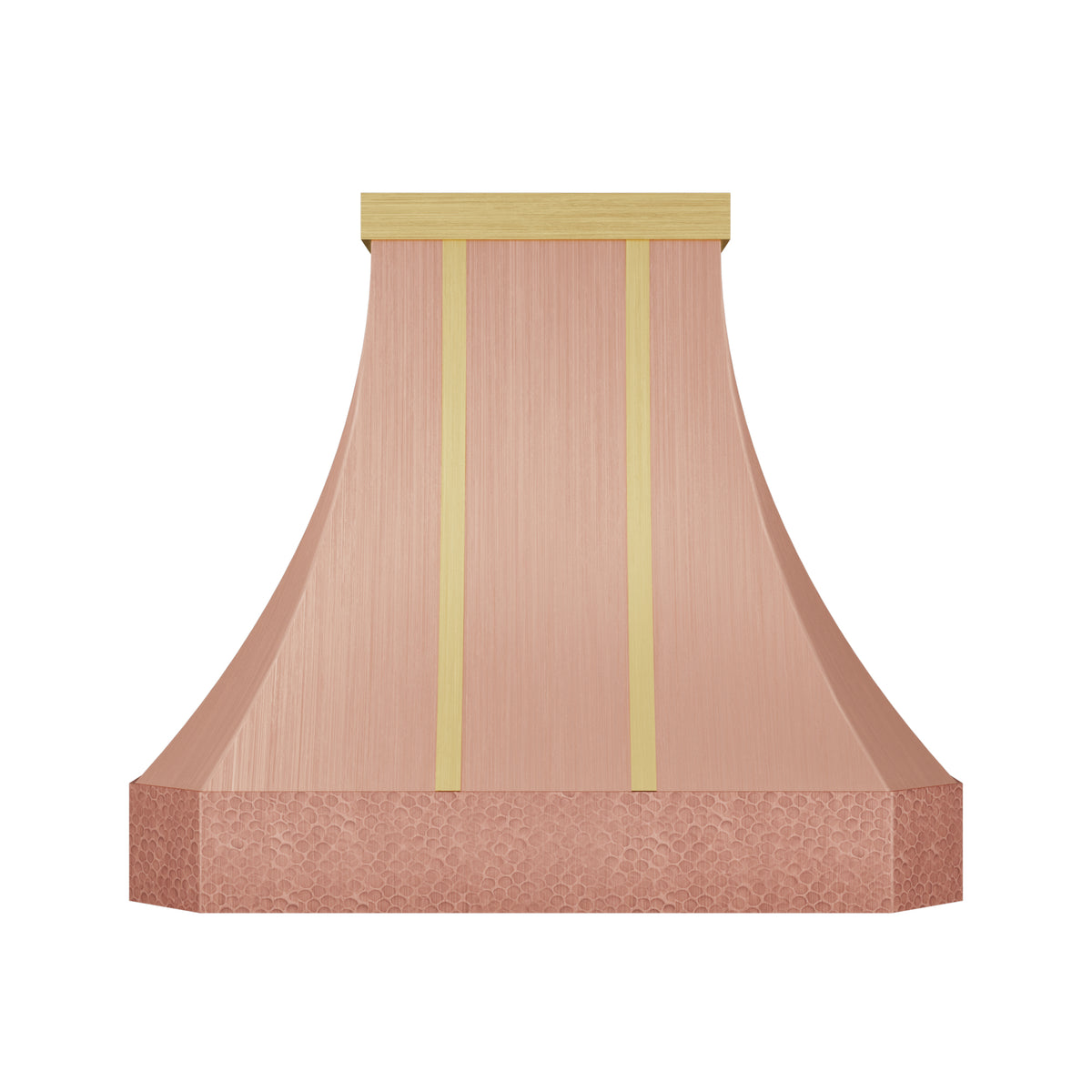Artisan Tuscan Natural Copper Exhaust Hood with Brass Trims ATHC-07